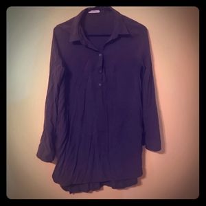 Long forest green blouse